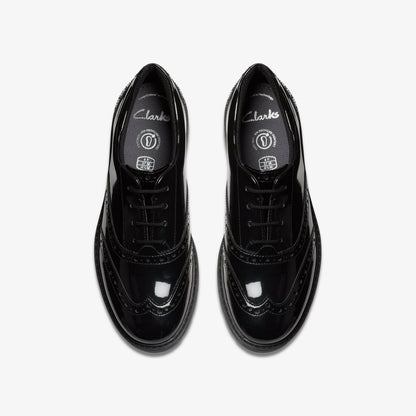 Kids Loxham Brogue Youth Black Patent