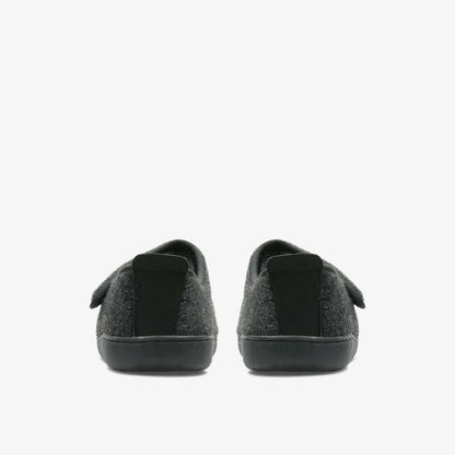 Men King Riptape Slipper Dark Grey Felt