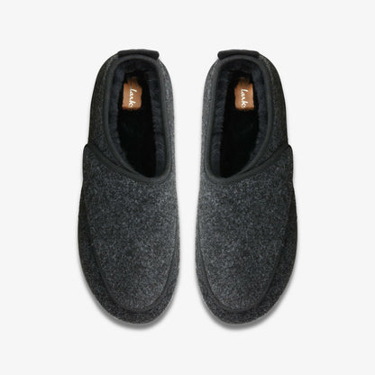 Men King Riptape Slipper Dark Grey Felt