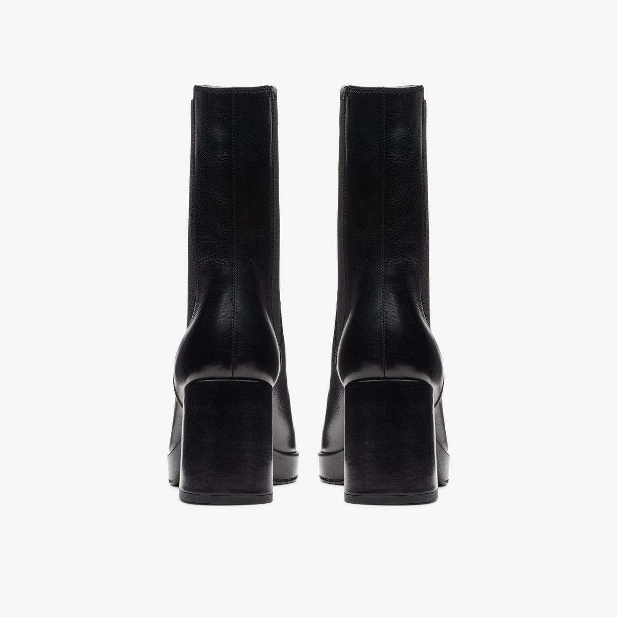Women Pique Up Black Leather