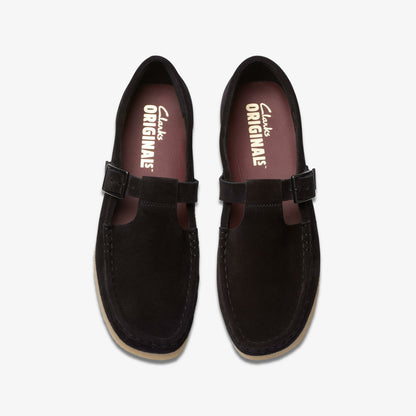 Women Wallabee T Bar Black Suede