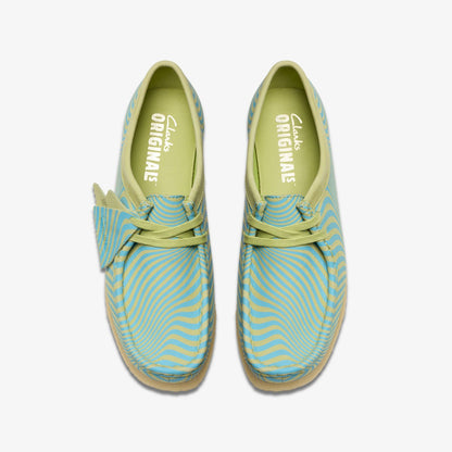 Women Wallabee Blue/Lime Print