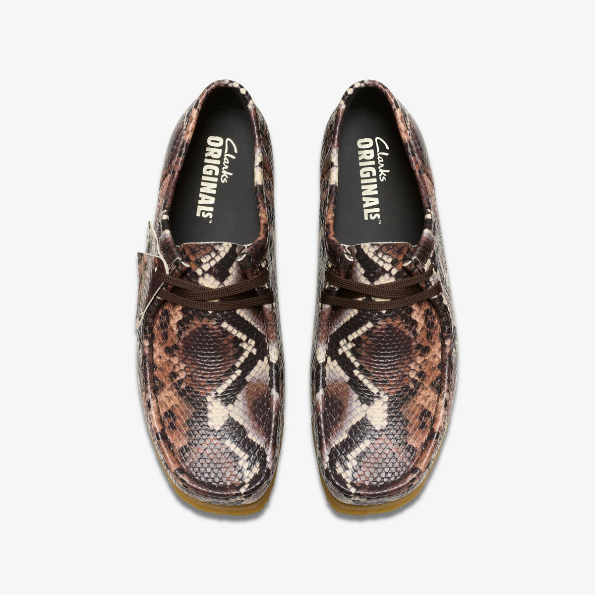 Men Wallabee Brown Snake Print