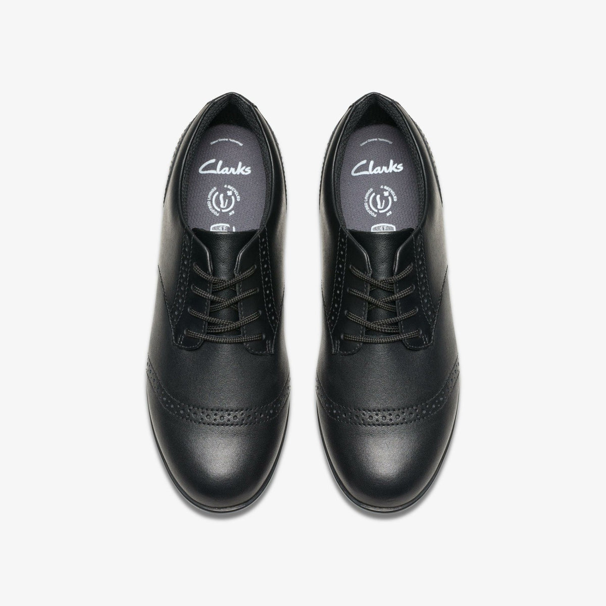 Kids Finja Brogue Youth Black Leather