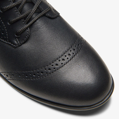 Kids Finja Brogue Youth Black Leather