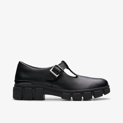 Kids Evyn Bar Youth Black Leather
