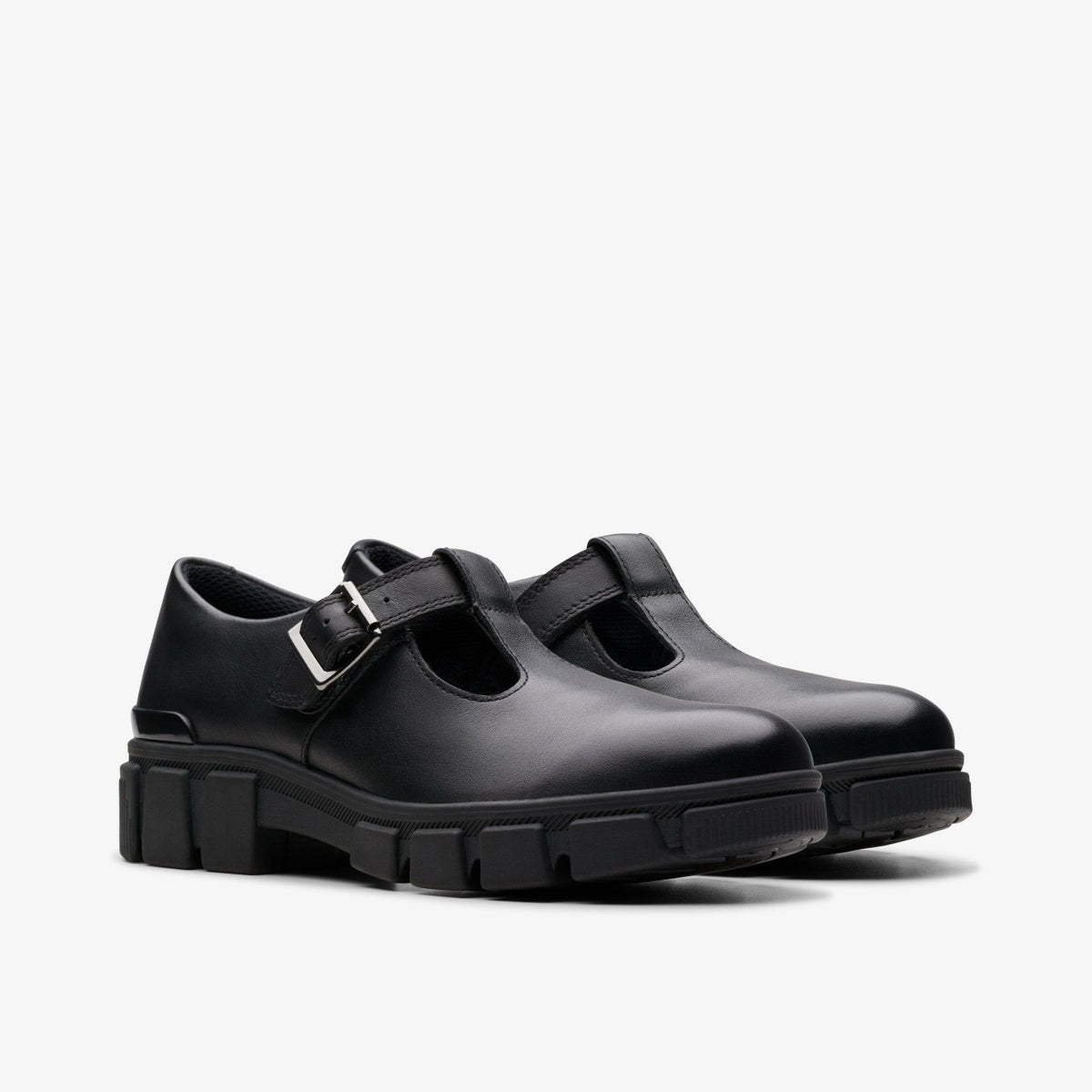 Kids Evyn Bar Youth Black Leather