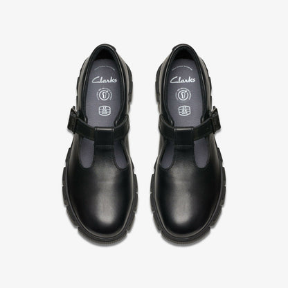 Kids Evyn Bar Youth Black Leather