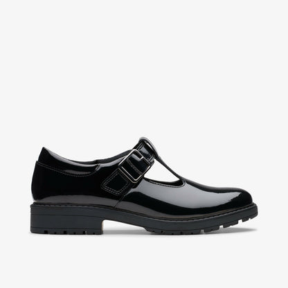 Kids Loxham Bar Youth Black Patent