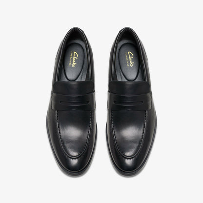 Men Brandon Step Loafer Black Leather