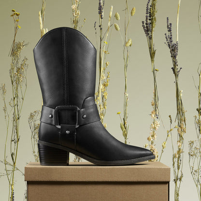 Women Morzine Rise Black Leather