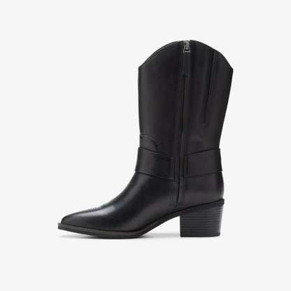 Women Morzine Rise Black Leather