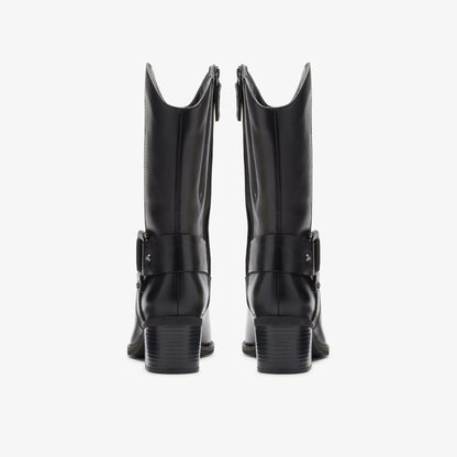 Women Morzine Rise Black Leather