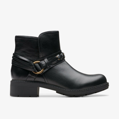 Women Hearth Kaylie Ankle Boot Black Leather