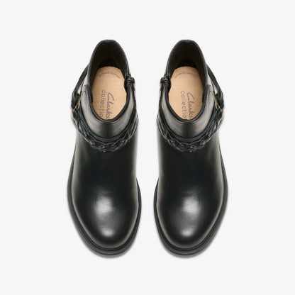 Women Hearth Kaylie Ankle Boot Black Leather