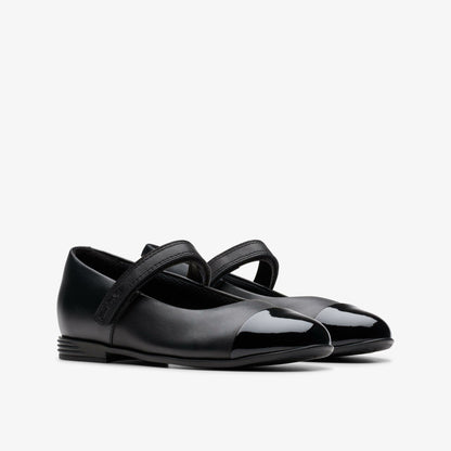 Kids Finja Gem Older Black Leather