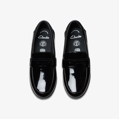 Kids Finja Bright Older Black Patent
