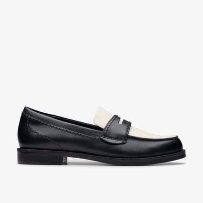Women Straven Edge Black Combination Leather