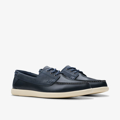 Men Bratton Boat Navy Leather
