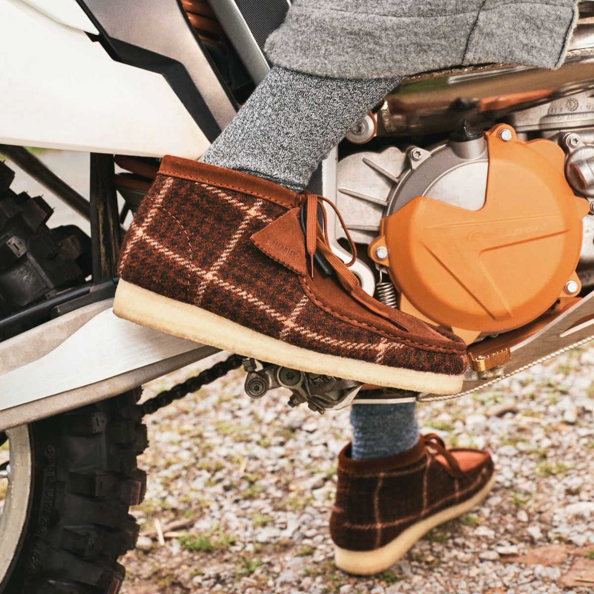 Men Wallabee Boot Rust Tweed Combination