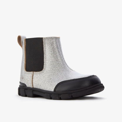 Kids Evyn Chelsea Toddler Silver Patent