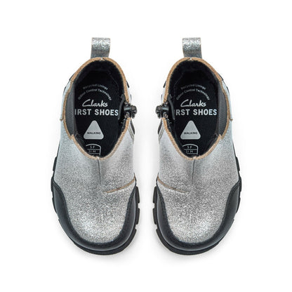 Kids Evyn Chelsea Toddler Silver Patent