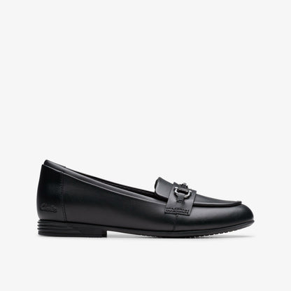 Kids Finja Loafer Older Black Leather