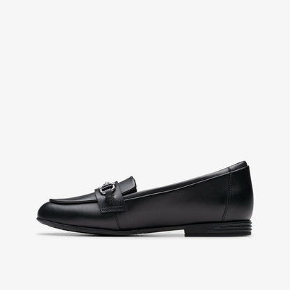 Kids Finja Loafer Older Black Leather