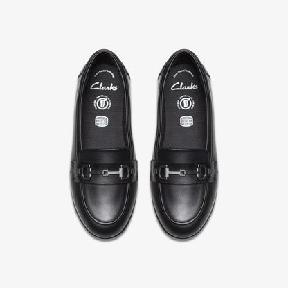 Kids Finja Loafer Older Black Leather
