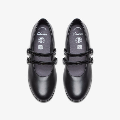 Kids Finja Bar Youth Black Leather