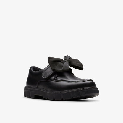 Kids Lorcam Bow Kid Black Leather