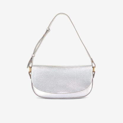 Women Baguette Dress Silver Leather