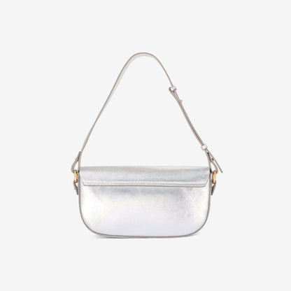 Women Baguette Dress Silver Leather