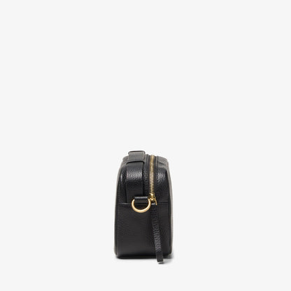 Women Camera Cross Black Leather