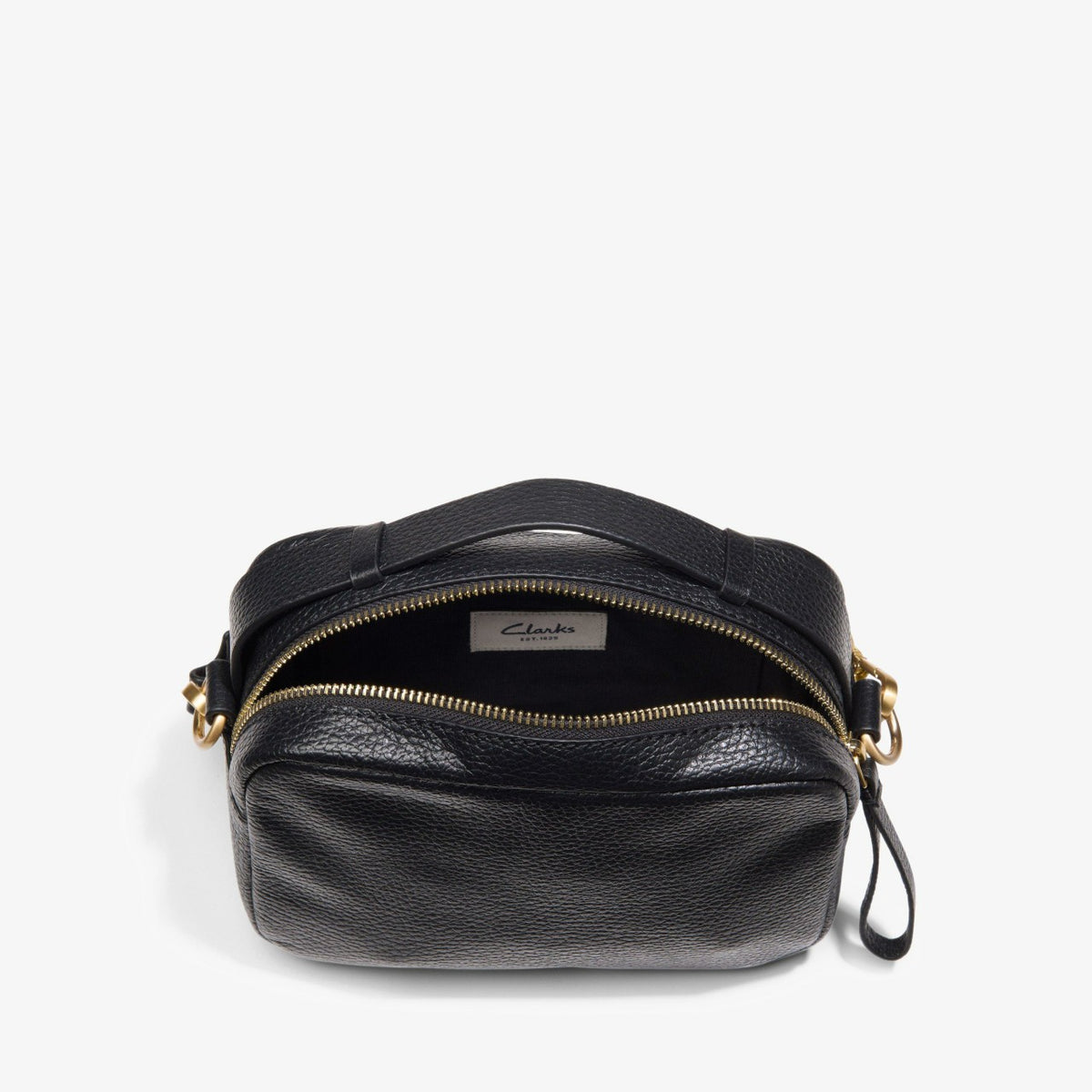 Women Camera Cross Black Leather