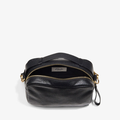 Women Camera Cross Black Leather