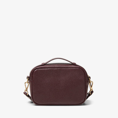 Women Camera Cross Burgundy Leather