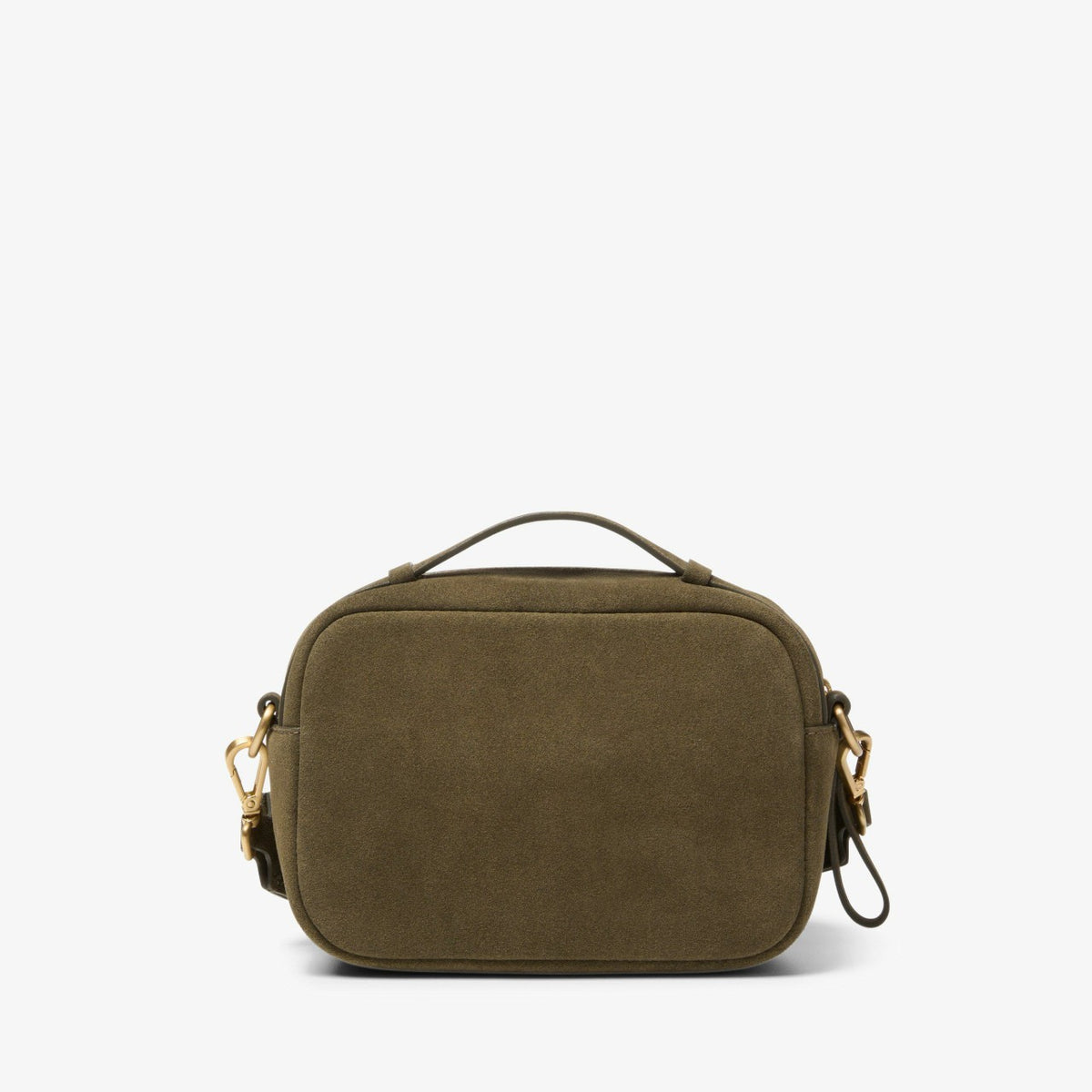 Women Camera Cross Olive Suede