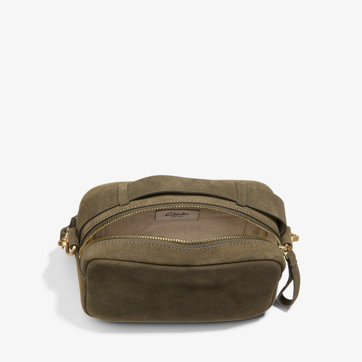 Women Camera Cross Olive Suede