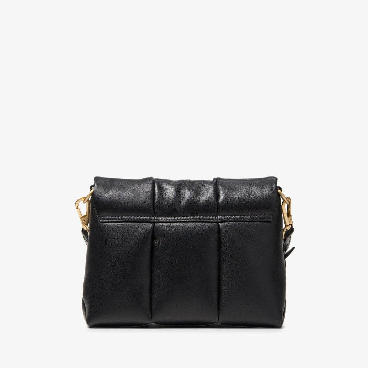 Women Puffy Crossbody Black Leather