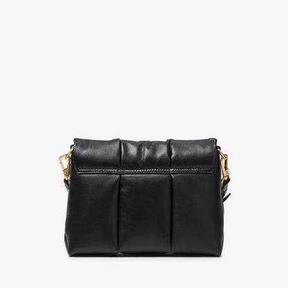 Women Puffy Crossbody Black Leather