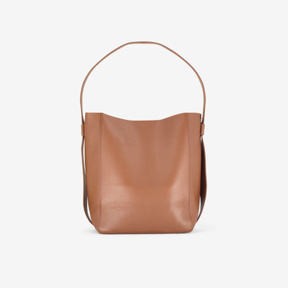 Women Bucket Tote Tan Leather