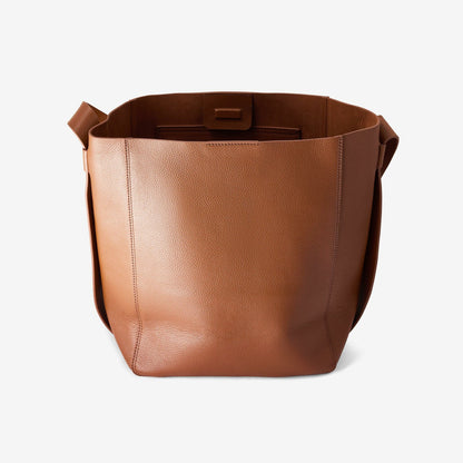 Women Bucket Tote Tan Leather
