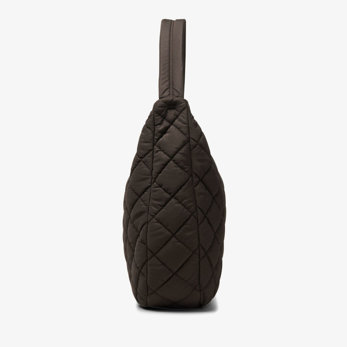 Women Quilted Tote Dark Brown