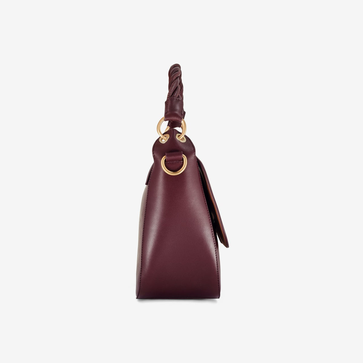 Women Twist Midi Burgundy Leather