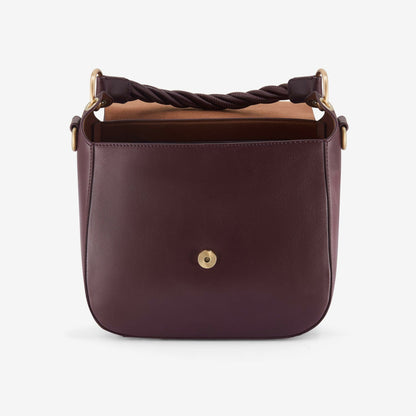 Women Twist Midi Burgundy Leather