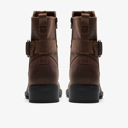 Women Hearth Buckle Dark Brown